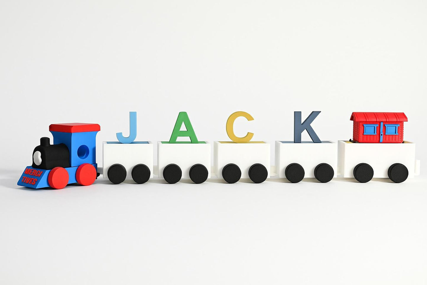 Alphabet Train Personalised Name Colourful Educational Early Learning Toy Christening or Birthday present Toddler Toy Montessori Toy Quality