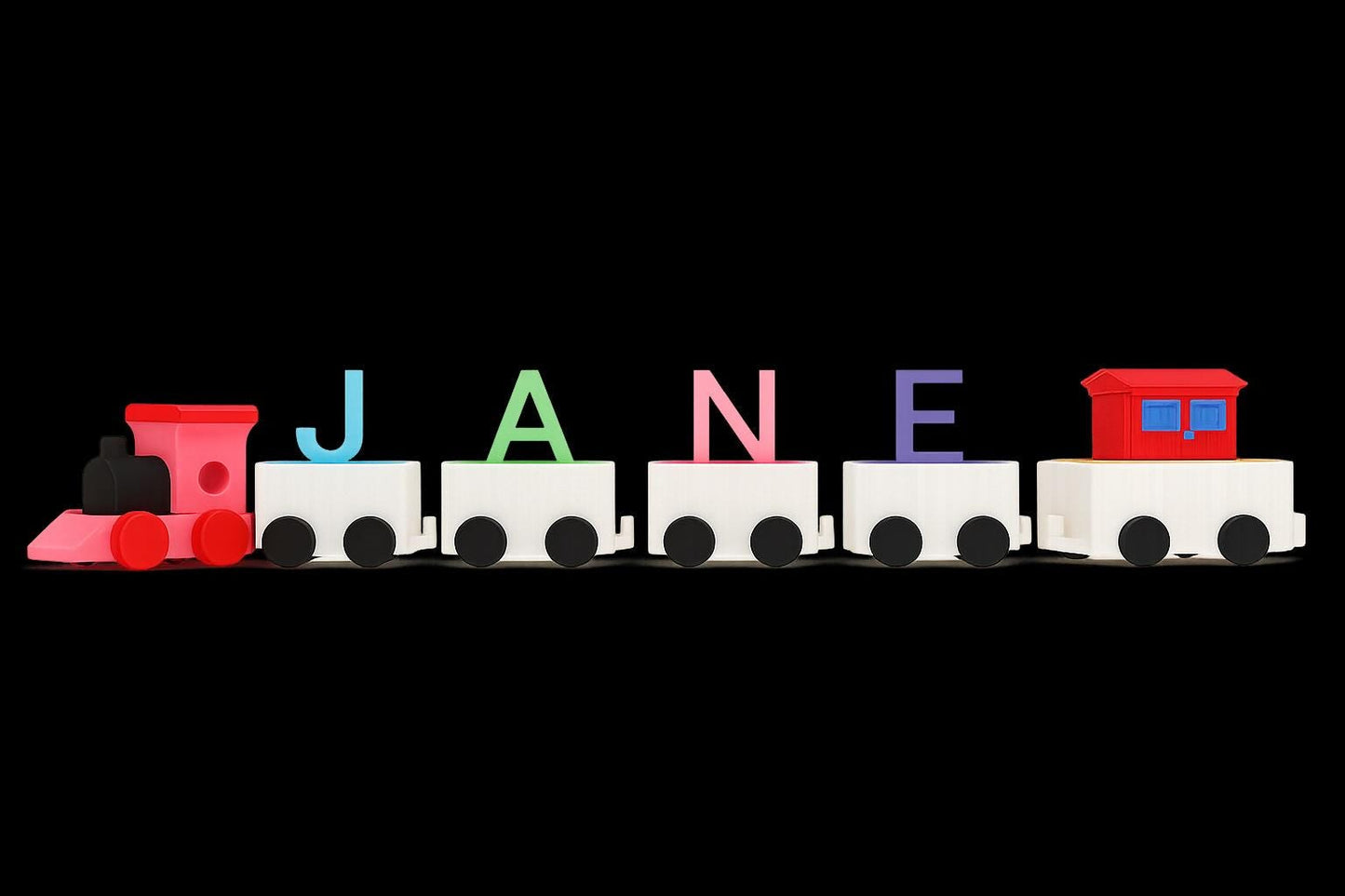 Alphabet Train Personalised Name Colourful Educational Early Learning Toy Christening or Birthday present Toddler Toy Montessori Toy Quality
