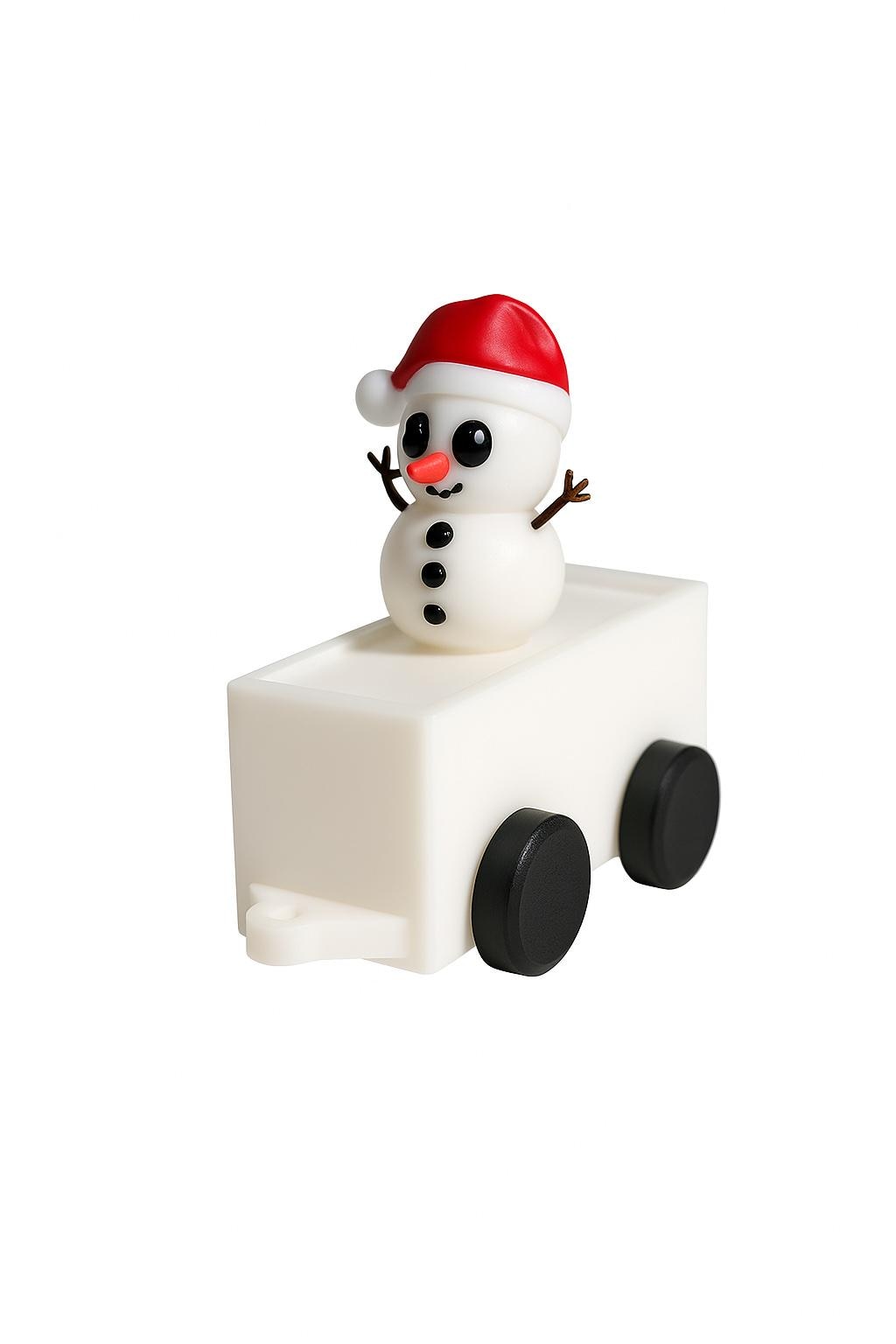 Christmas Train suitable for display and gentle play, Xmas Train. Father Christmas on his chair, Christmas Tree, Snow man, Santa, trees, Toy