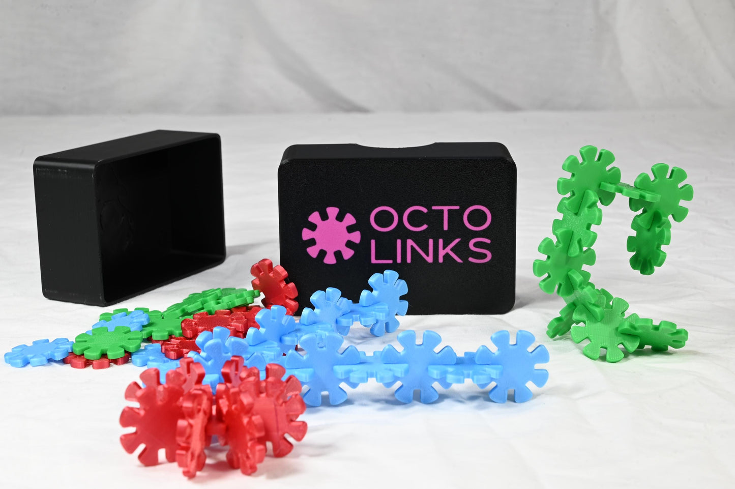 Octo Links - Kids Interlocking Disks. Designed to link together effortlessly, allowing kids to create various shapes and structures.