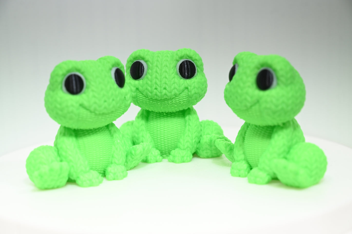 Best looking green knitted style frog - incredibly cute and friendly