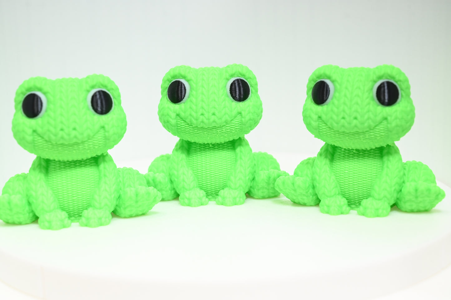 Best looking green knitted style frog - incredibly cute and friendly