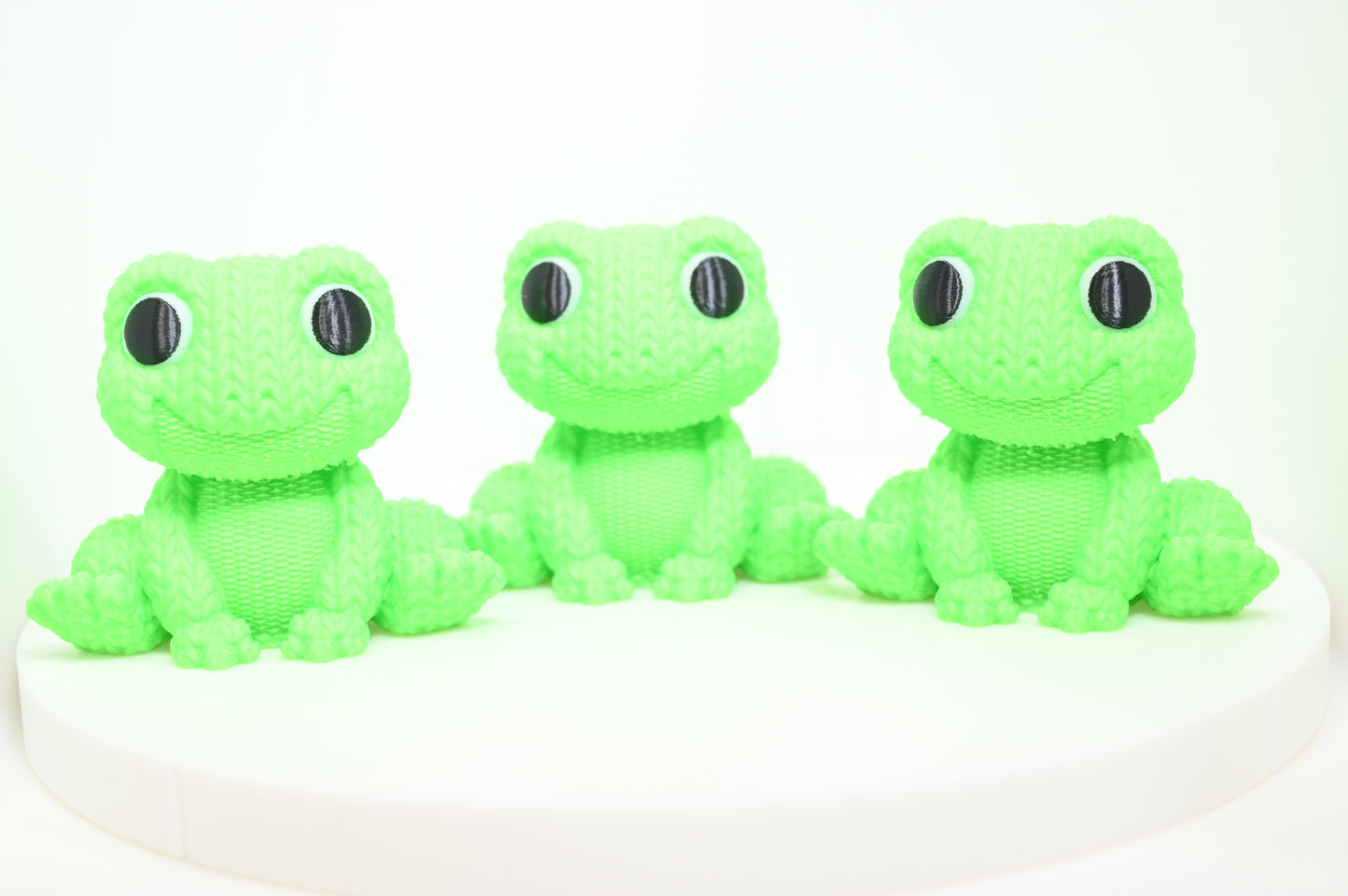 Best looking green knitted style frog - incredibly cute and friendly