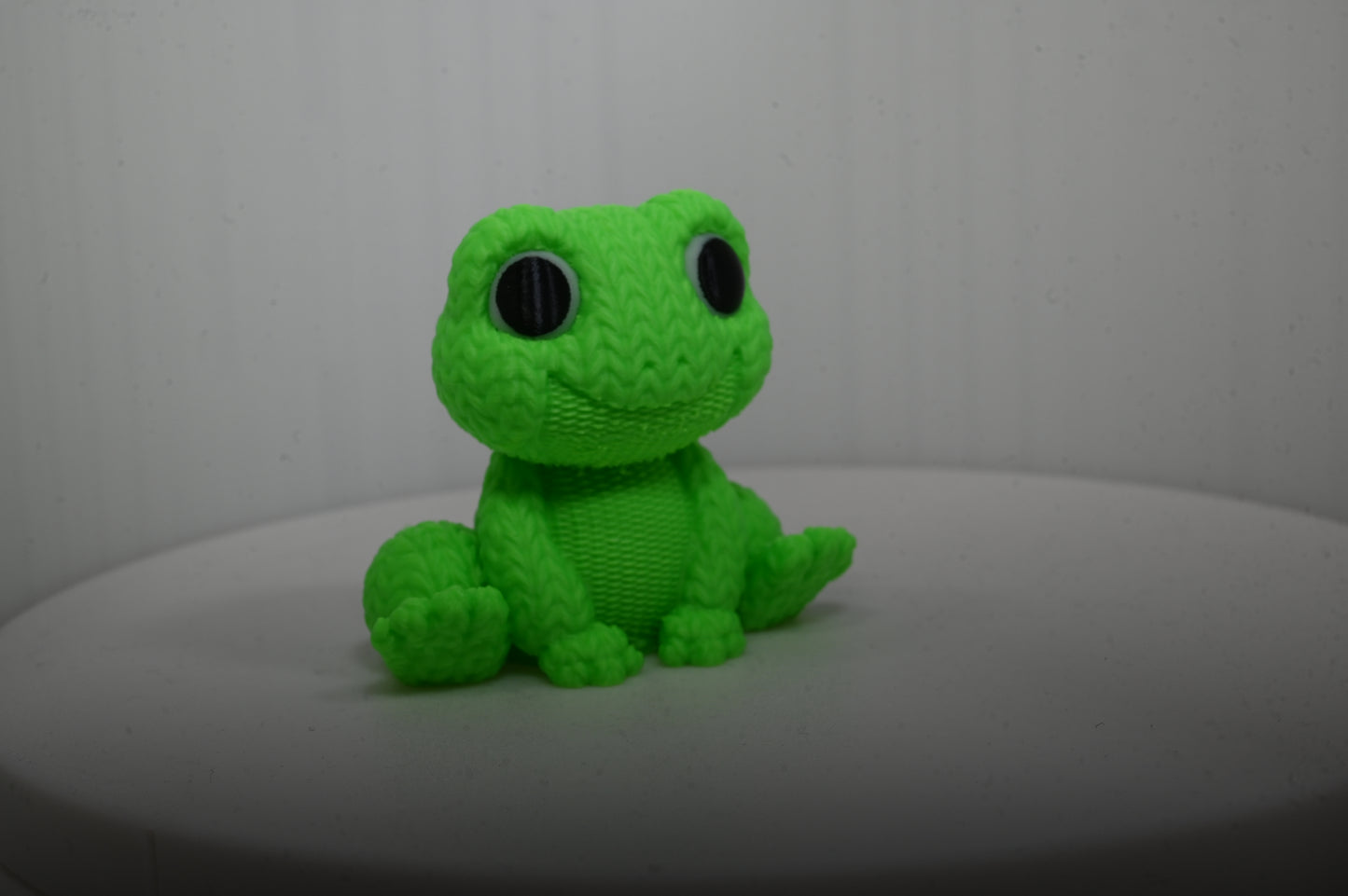 Best looking green knitted style frog - incredibly cute and friendly