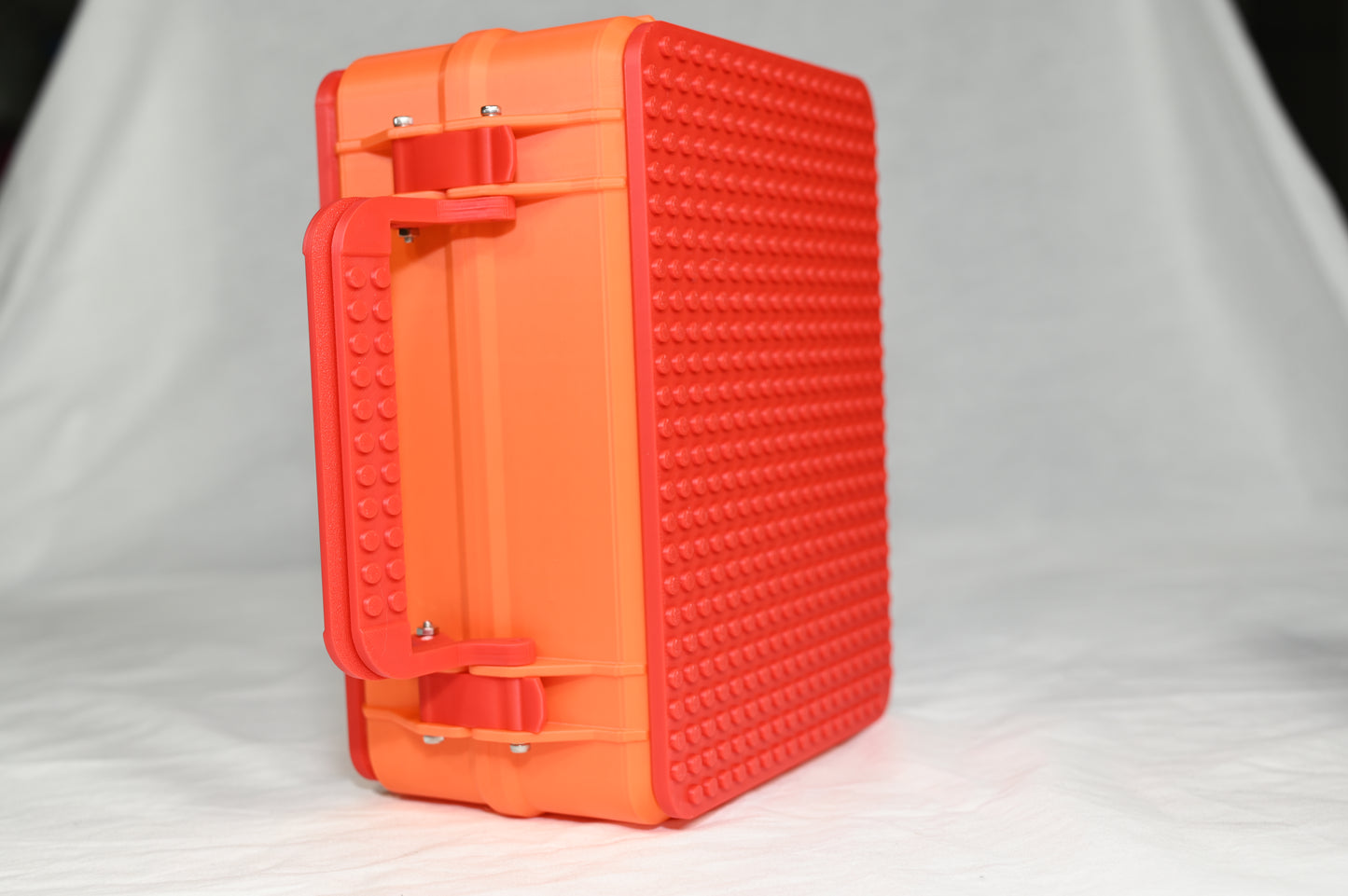 Building block portable carry case / play case. Lego compatible. Kids building block carry case turns into base for new creations