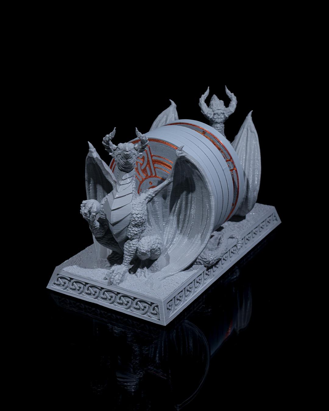 Dragon Drink Coasters complete with 2 dragons designed to hold them. Fun coasters for dungeon and dragons fans.
