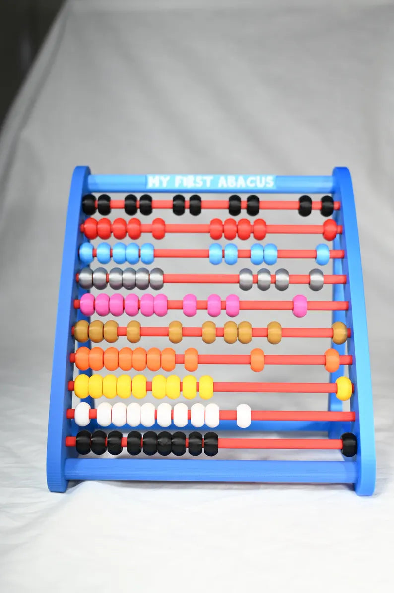 My first abacus. Toddlers toy to play with beads, lots of colours and tactile feeling, perfect for counting and learning