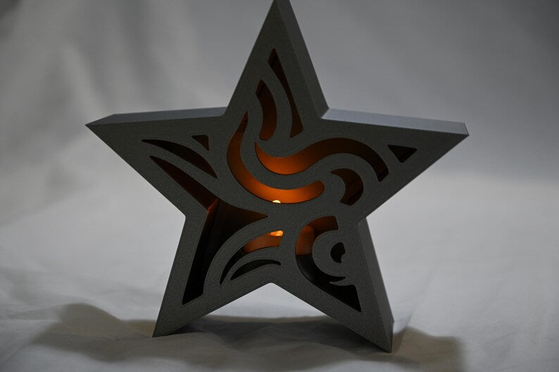 Christmas star with battery tealight candle