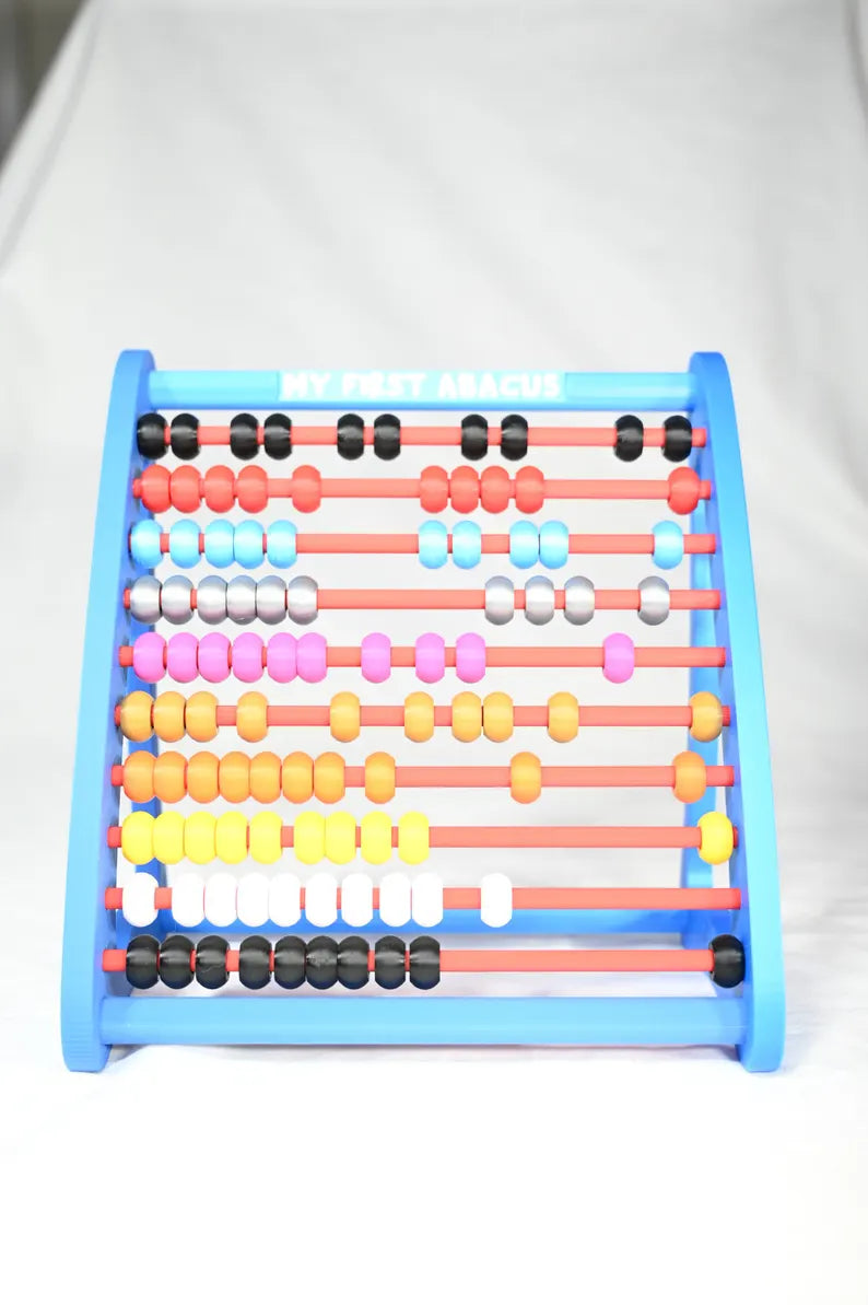 My first abacus. Toddlers toy to play with beads, lots of colours and tactile feeling, perfect for counting and learning
