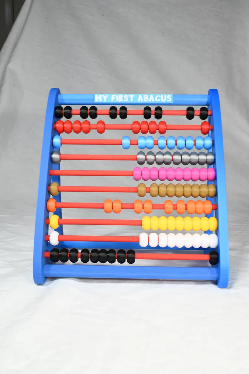 My first abacus. Toddlers toy to play with beads, lots of colours and tactile feeling, perfect for counting and learning