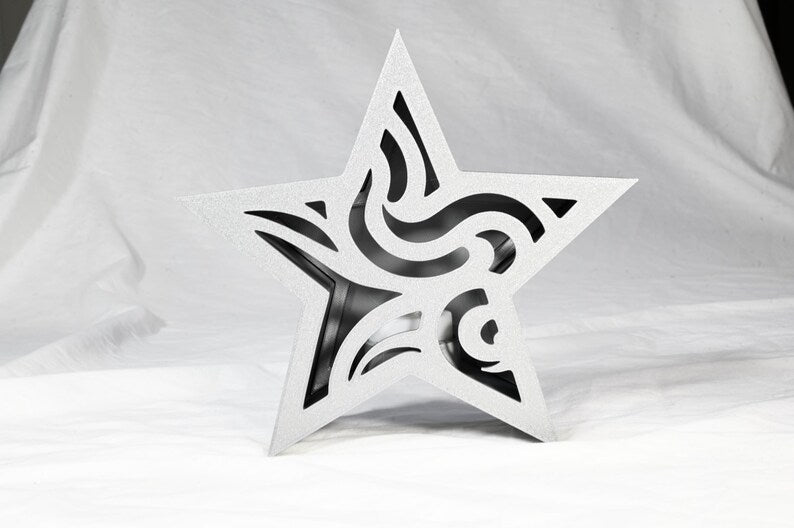 Christmas star with battery tealight candle