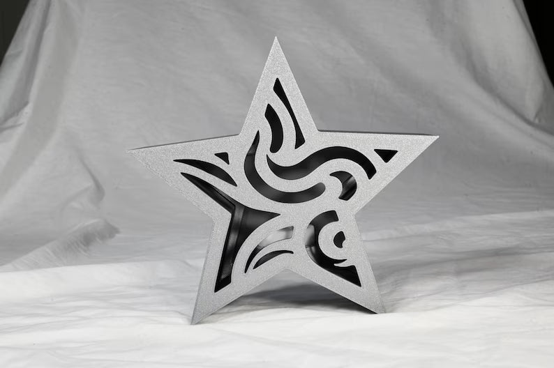 Christmas star with battery tealight candle