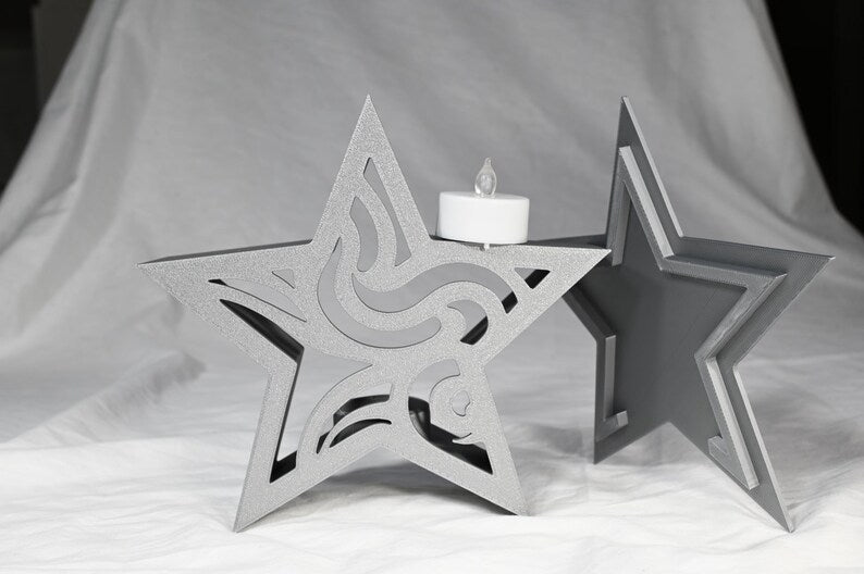 Christmas star with battery tealight candle