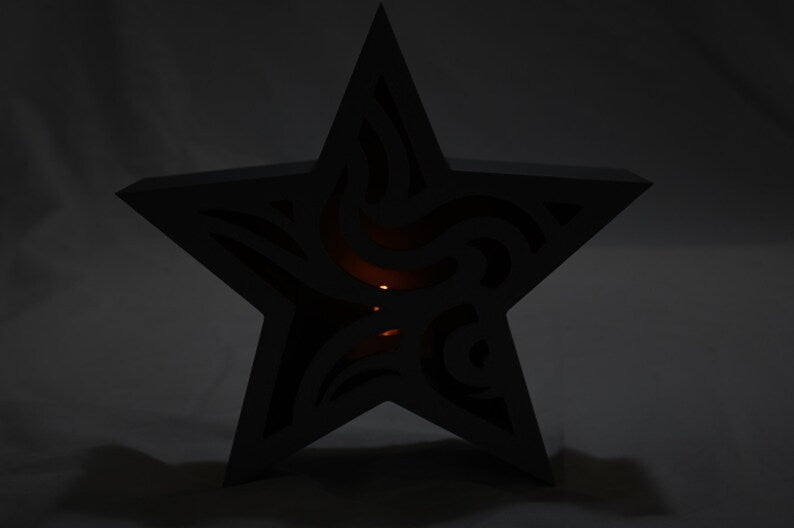 Christmas star with battery tealight candle
