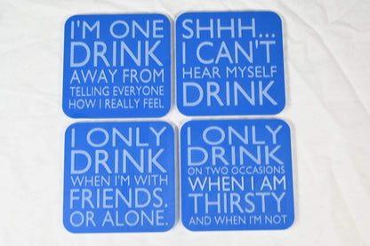 Drink Coasters - You choose the colour you require (even 4 different colours if preferred)