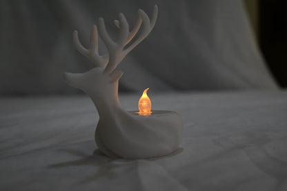 Christmas Reindeer Candle Light (Not for naked flame candle - Only use battery tea lights!) - Is Supplied with 1 x battery tealight