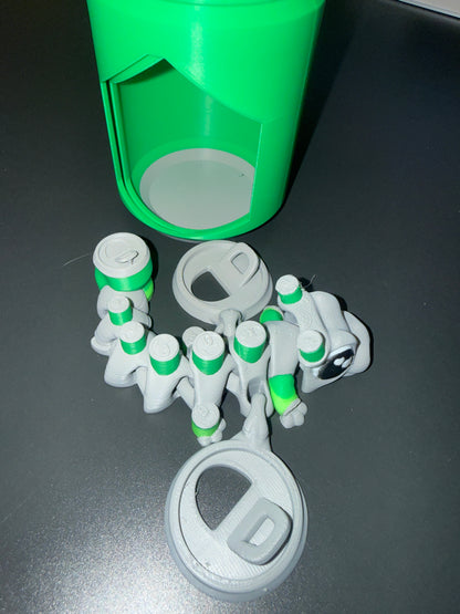 Soda can flexi dragon, unique and super fun to play with