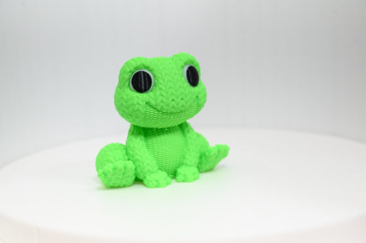 Best looking green knitted style frog - incredibly cute and friendly