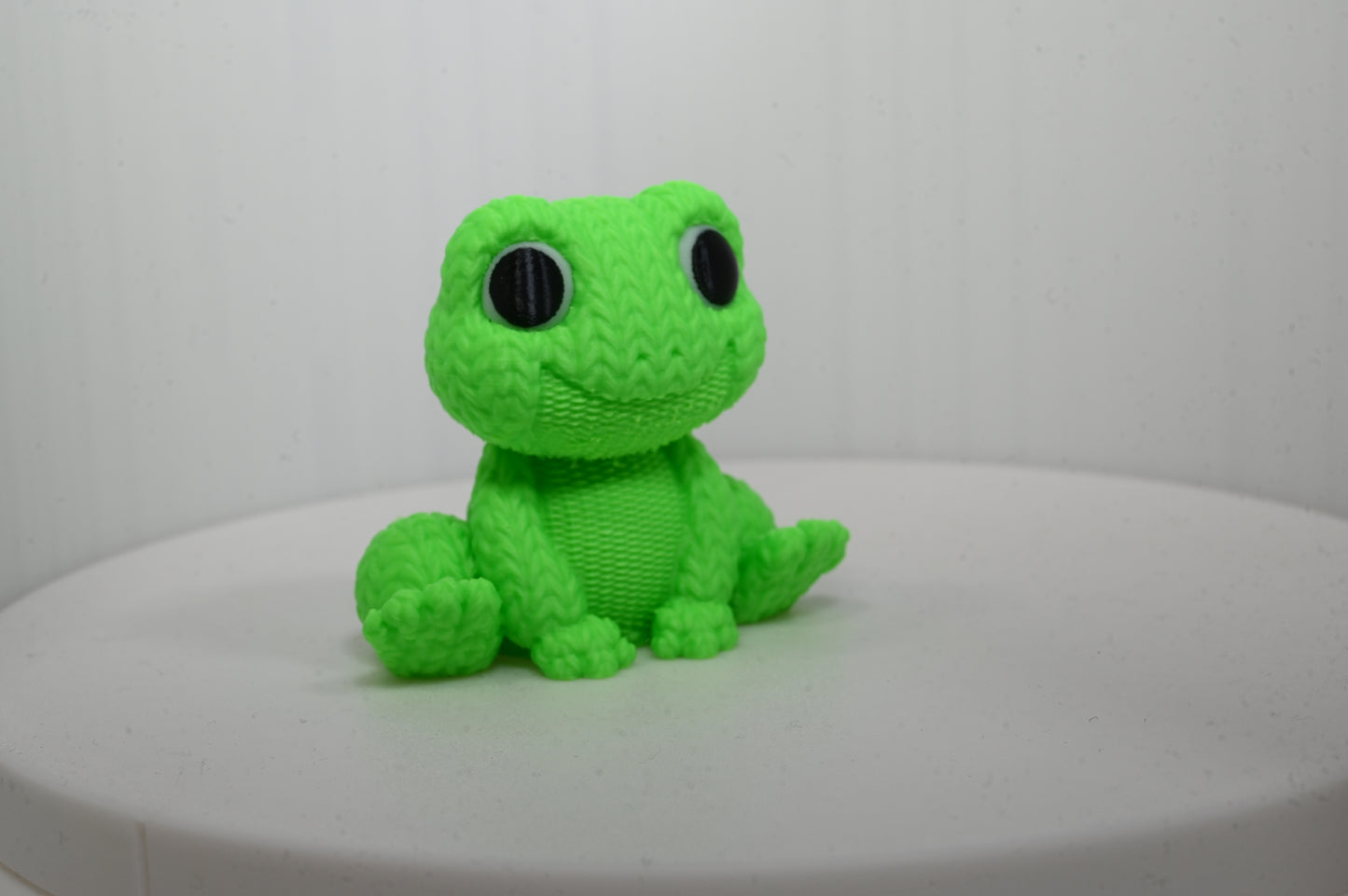 Best looking green knitted style frog - incredibly cute and friendly