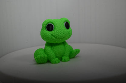 Best looking green knitted style frog - incredibly cute and friendly