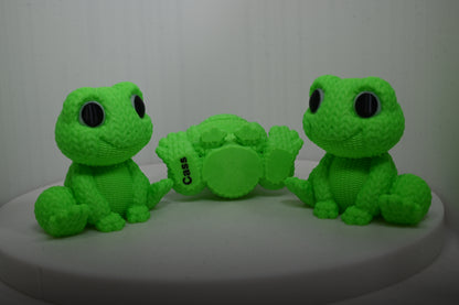 Best looking green knitted style frog - incredibly cute and friendly