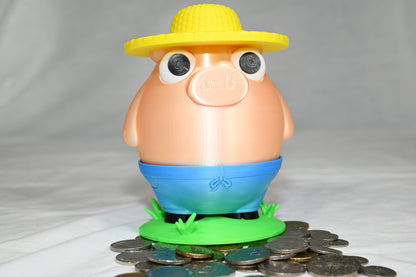 Farmer pig money box / piggy bank