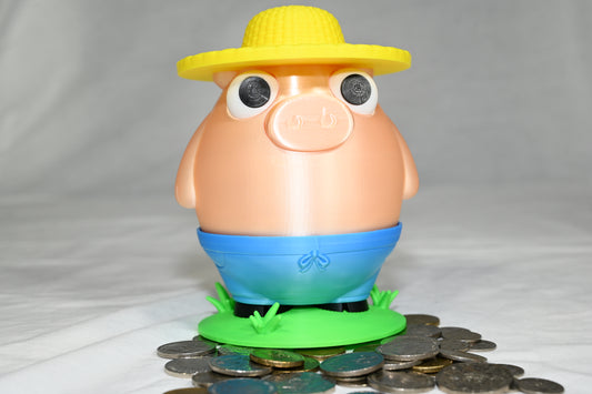Farmer pig money box / piggy bank