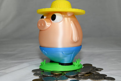 Farmer pig money box / piggy bank