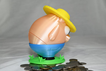Farmer pig money box / piggy bank