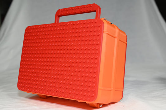 Building block portable carry case / play case. Lego compatible. Kids building block carry case turns into base for new creations