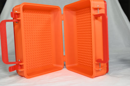 Building block portable carry case / play case. Lego compatible. Kids building block carry case turns into base for new creations