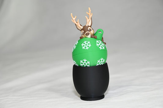 Fun Christmas ornaments, reindeer and cat