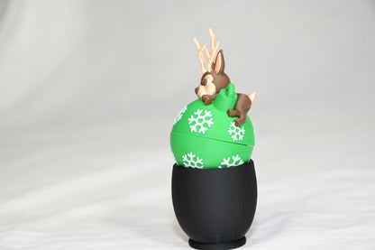 Fun Christmas ornaments, reindeer and cat