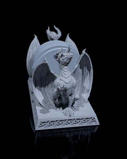 Dragon Drink Coasters complete with 2 dragons designed to hold them. Fun coasters for dungeon and dragons fans.