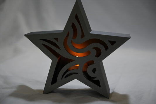 Christmas star with battery tealight candle